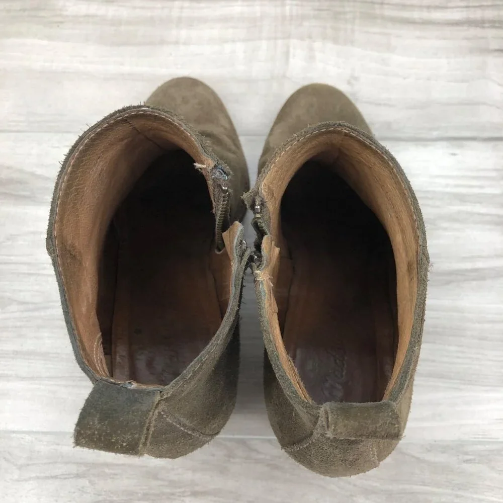 Madewell Booties Womens 6.5 Brenner Brown Suede Heeled Ankle Boots - Picture 9 of 11